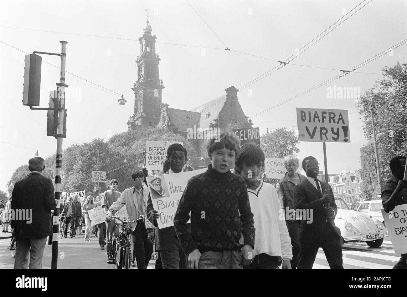 Demonstration for Biafra Description: Protesters in Amsterdam Date: 24 August 1968 Location: Amsterdam, Noord-Holland Keywords: demonstrations Stock Photo