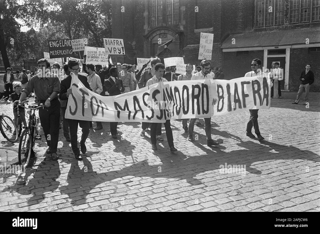 Demonstration for Biafra Description: Protesters in Amsterdam Date: 24 August 1968 Location: Amsterdam, Noord-Holland Keywords: demonstrations Stock Photo