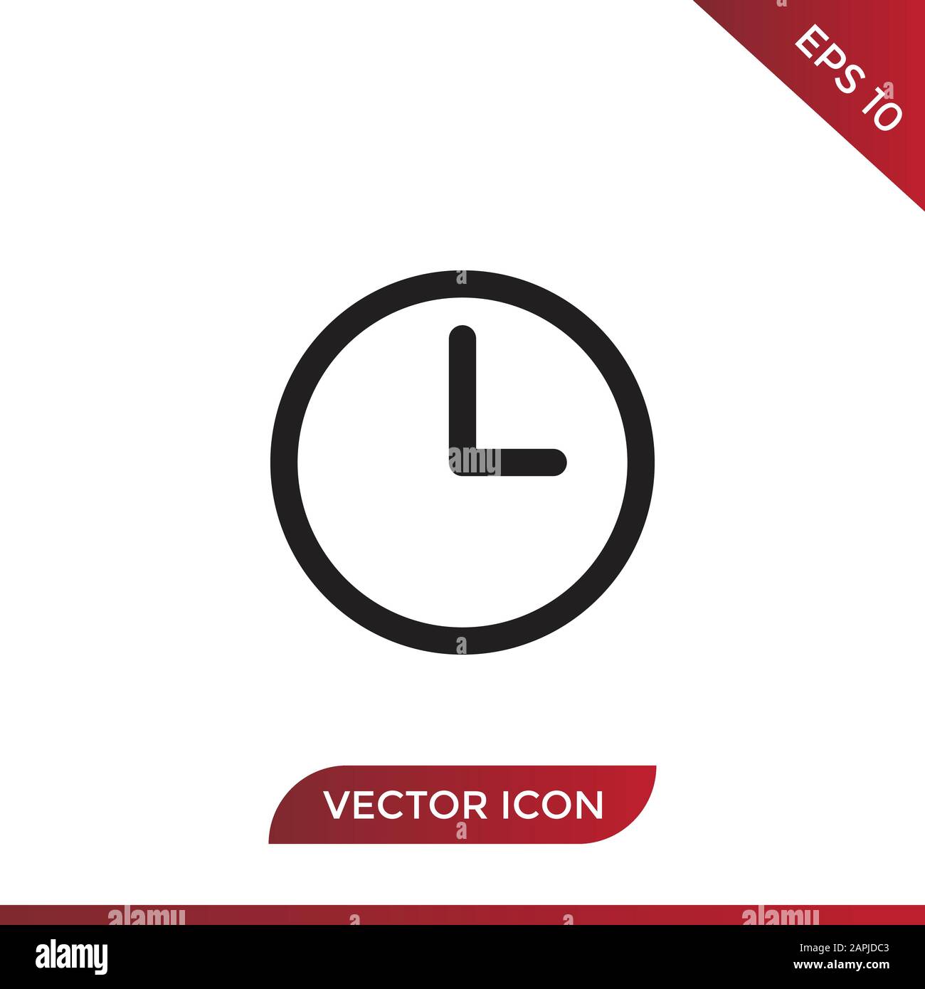 Clock vector icon, time symbol in modern design style for web site and ...