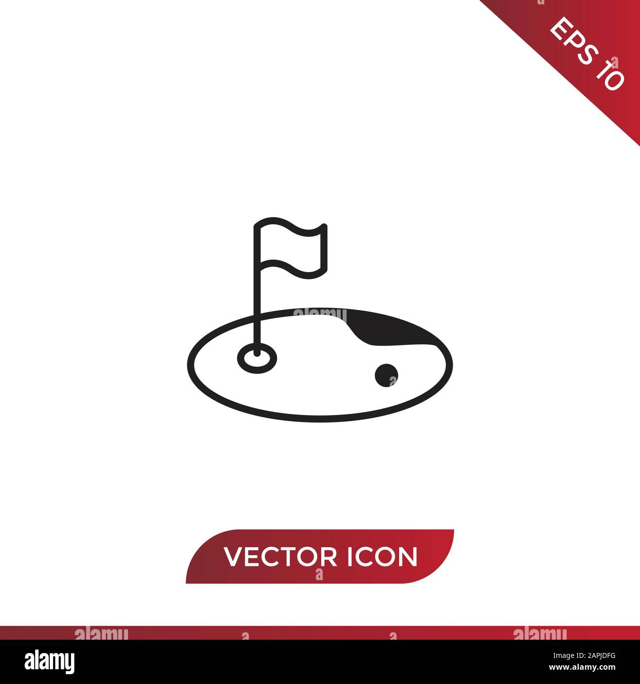 Golf course vector icon in modern design style for web site and mobile app Stock Vector