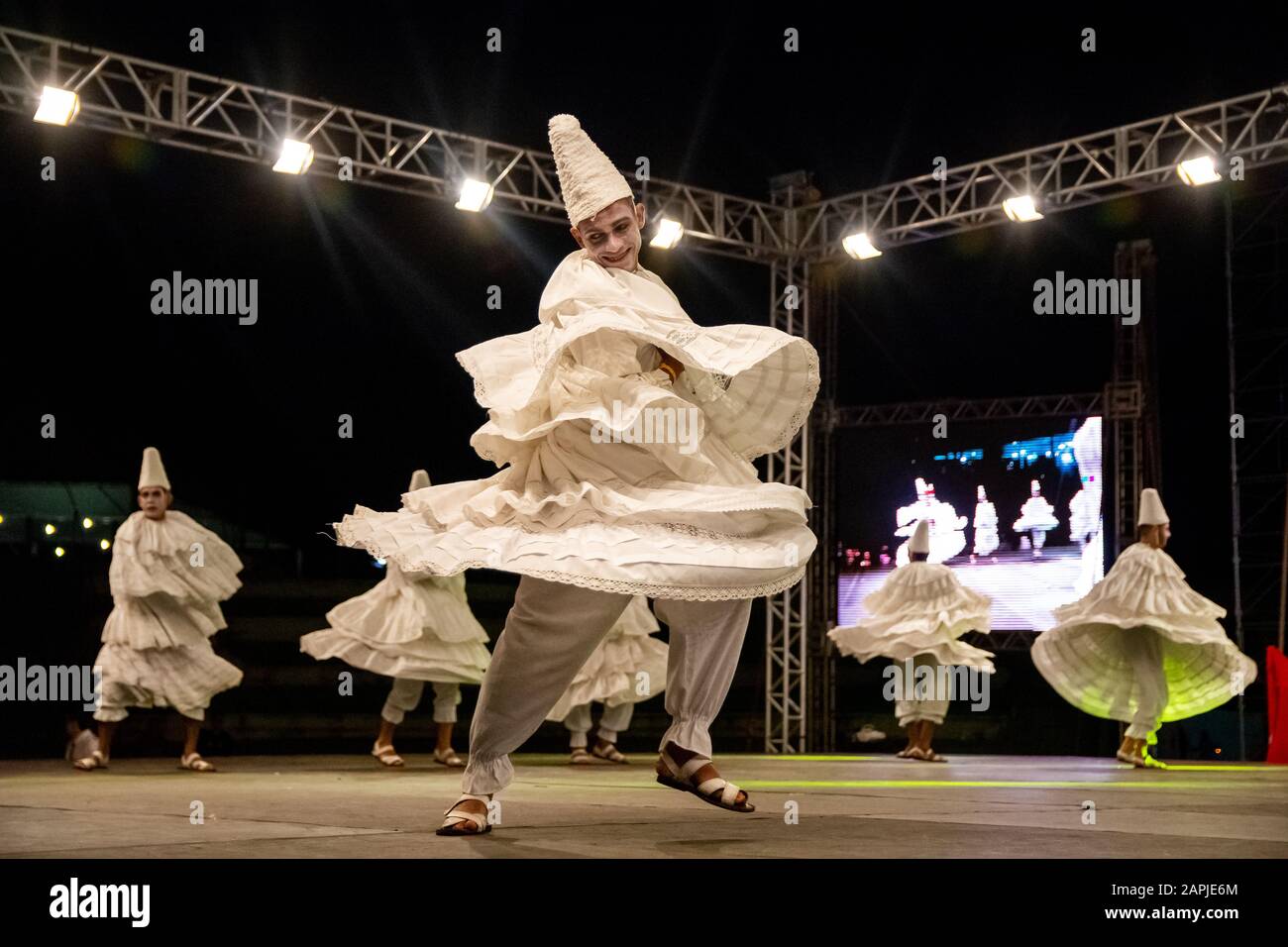 54th Folklore Festival at the Olia Tourist Resort, São Paulo, Brazil. The Folklore Festival is a meeting of Brazilian culture, with folk dance groups Stock Photo