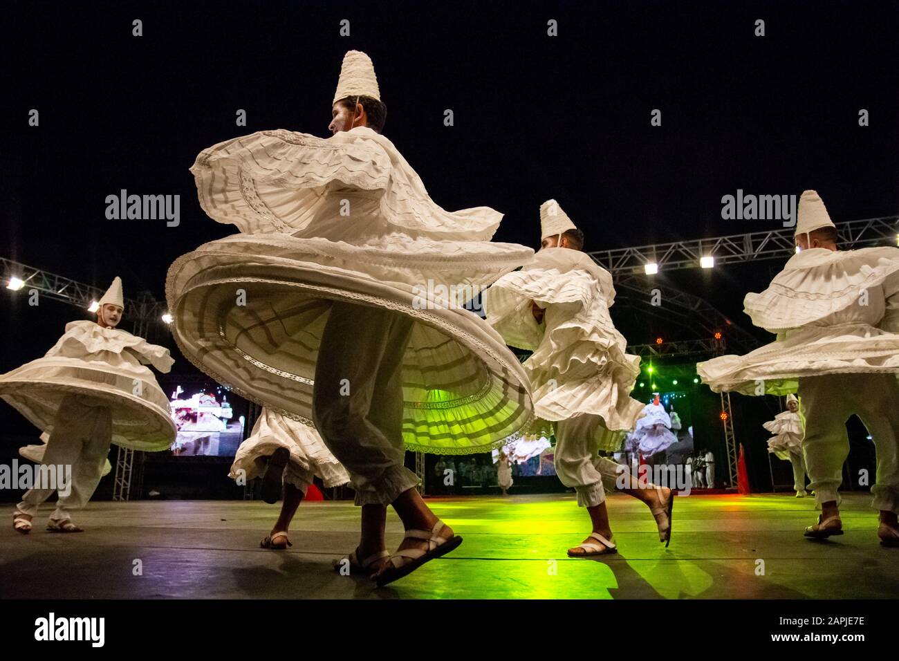 54th Folklore Festival at the Olia Tourist Resort, São Paulo, Brazil. The Folklore Festival is a meeting of Brazilian culture, with folk dance groups Stock Photo