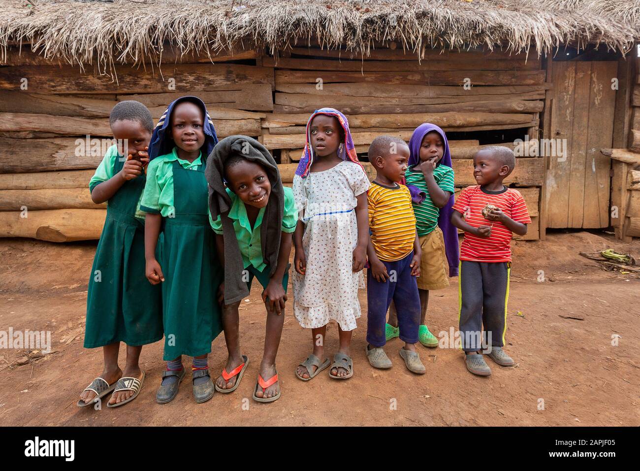 Group of children, in Kitwa, Uganda Stock Photo