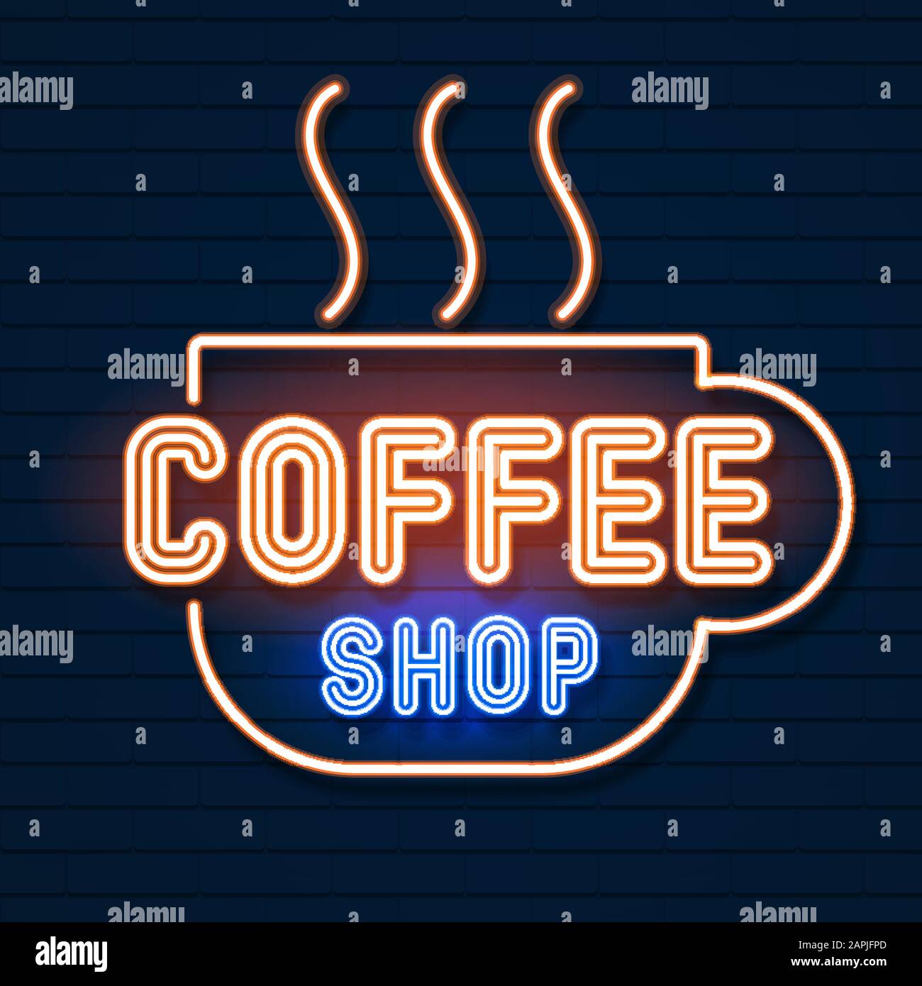 Coffee Shop Logo Design Template Neon Sign Retro Coffee Logo Vector Art Stock Vector Image Art Alamy