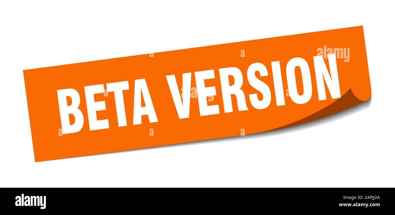 beta version sticker. beta version square sign. beta version. peeler Stock Vector