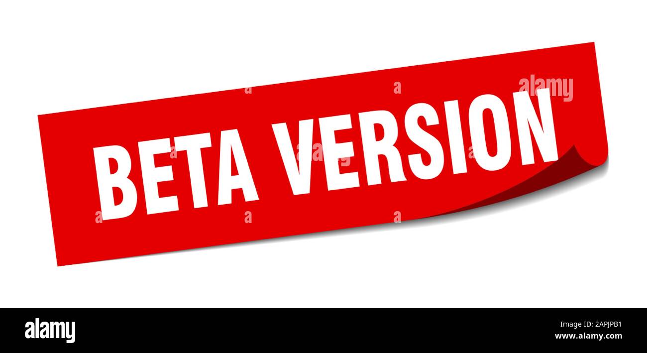 beta version sticker. beta version square sign. beta version. peeler Stock Vector