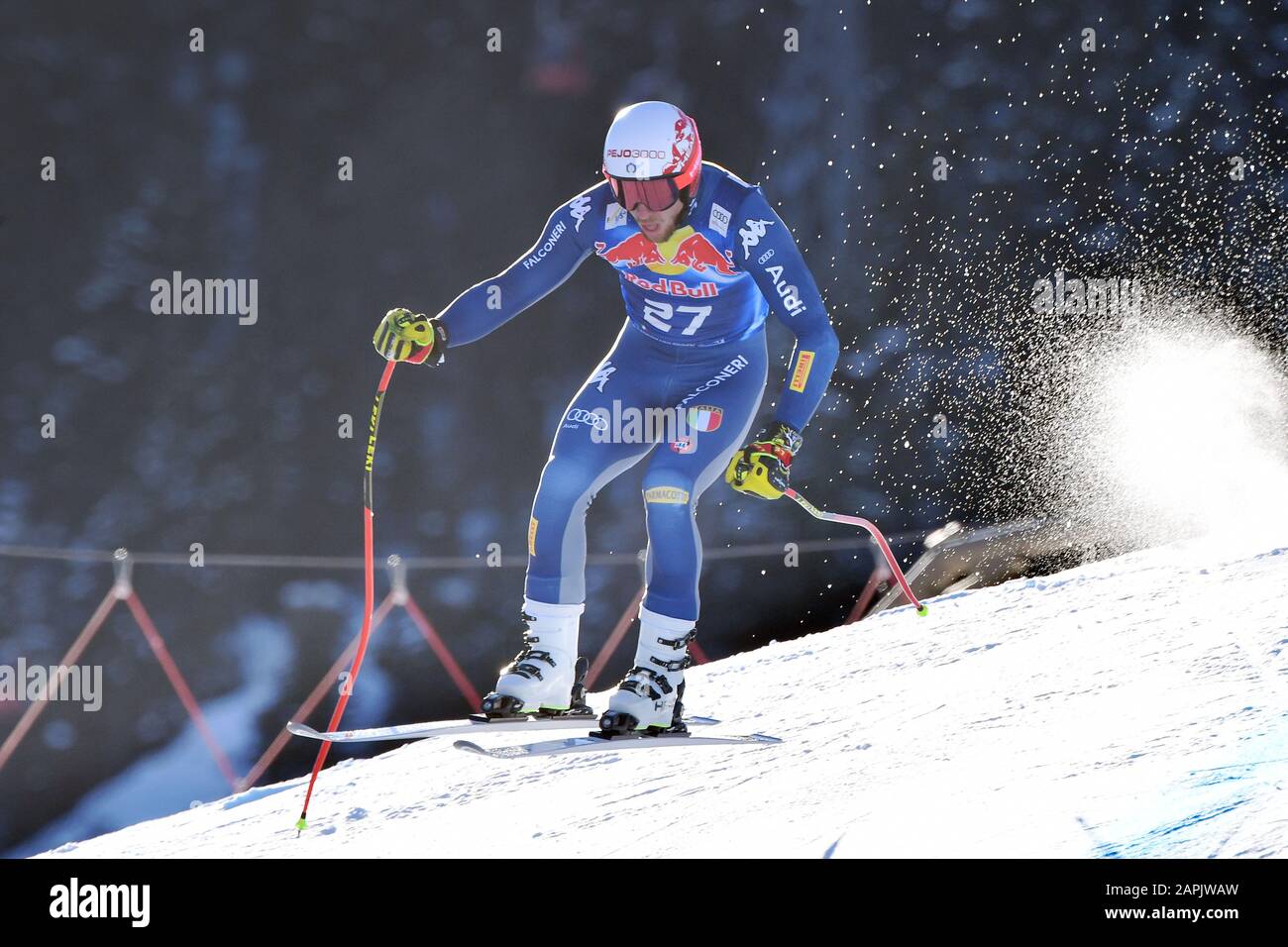 Mattia CASSE (ITA), action, alpine skiing, training, 80. Hahnenkamm race 2020, Kitzbuehel, Hahnenkamm, Streif, departure, January 23, 2020 | usage worldwide Stock Photo