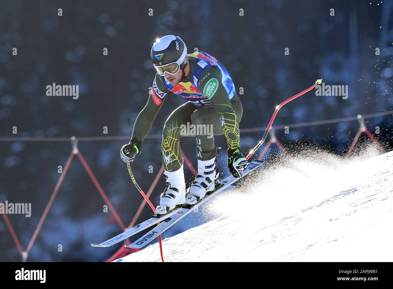 Jared GOLDBERG (USA), action, alpine skiing, training, 80. Hahnenkamm race 2020, Kitzbuehel, Hahnenkamm, Streif, departure, January 23, 2020 | usage worldwide Stock Photo