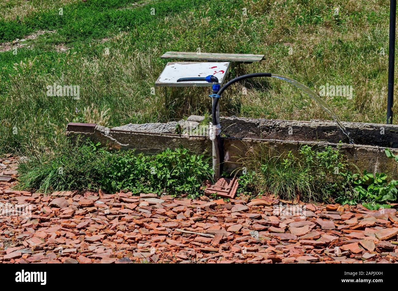 A recreation area with a Polish fountain on a captive spring built with ...