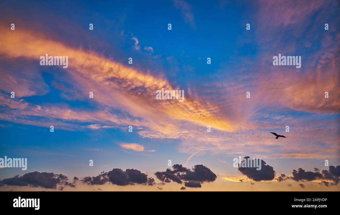 Beautiful Sunset Clouds Background And Blue Sky Taken In Istanbul Turkey Stock Photo Alamy