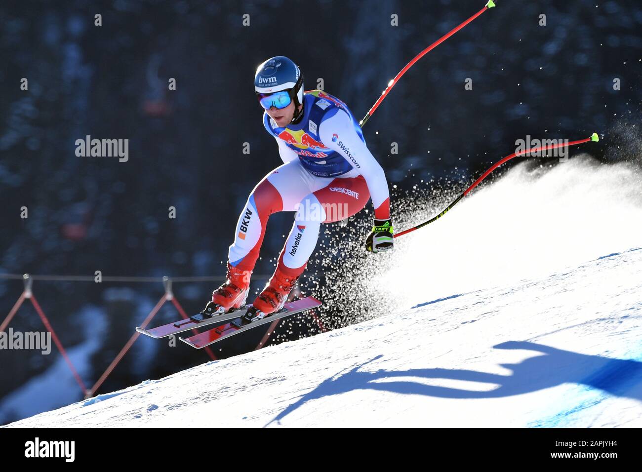 Niels HINTERMANN (SUI), action, alpine skiing, training, 80. Hahnenkamm race 2020, Kitzbuehel, Hahnenkamm, Streif, departure, January 23, 2020 | usage worldwide Stock Photo