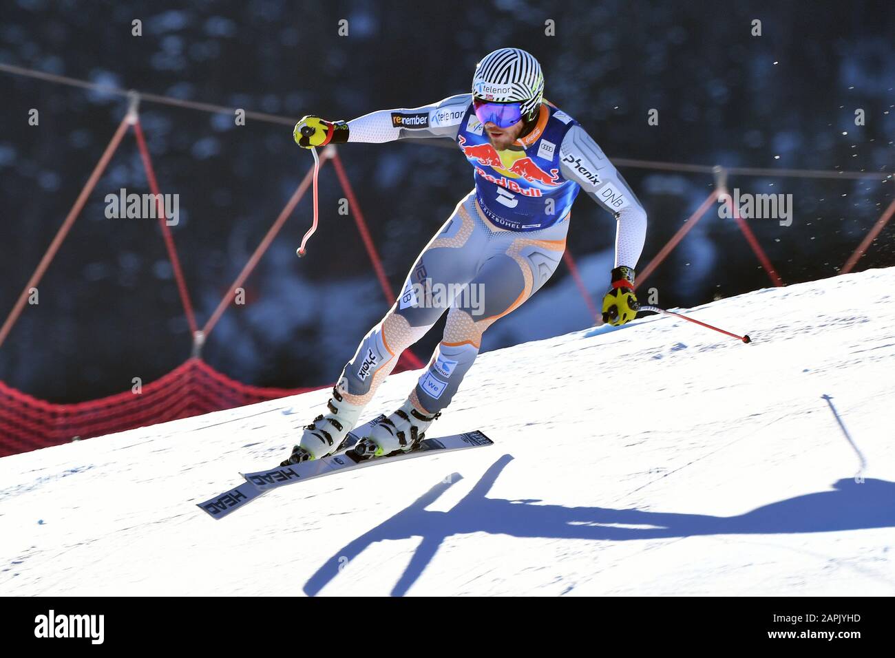 Kjetil JANSRUD (NOR), action, alpine skiing, training, 80. Hahnenkamm race 2020, Kitzbuehel, Hahnenkamm, Streif, departure, January 23, 2020 | usage worldwide Stock Photo