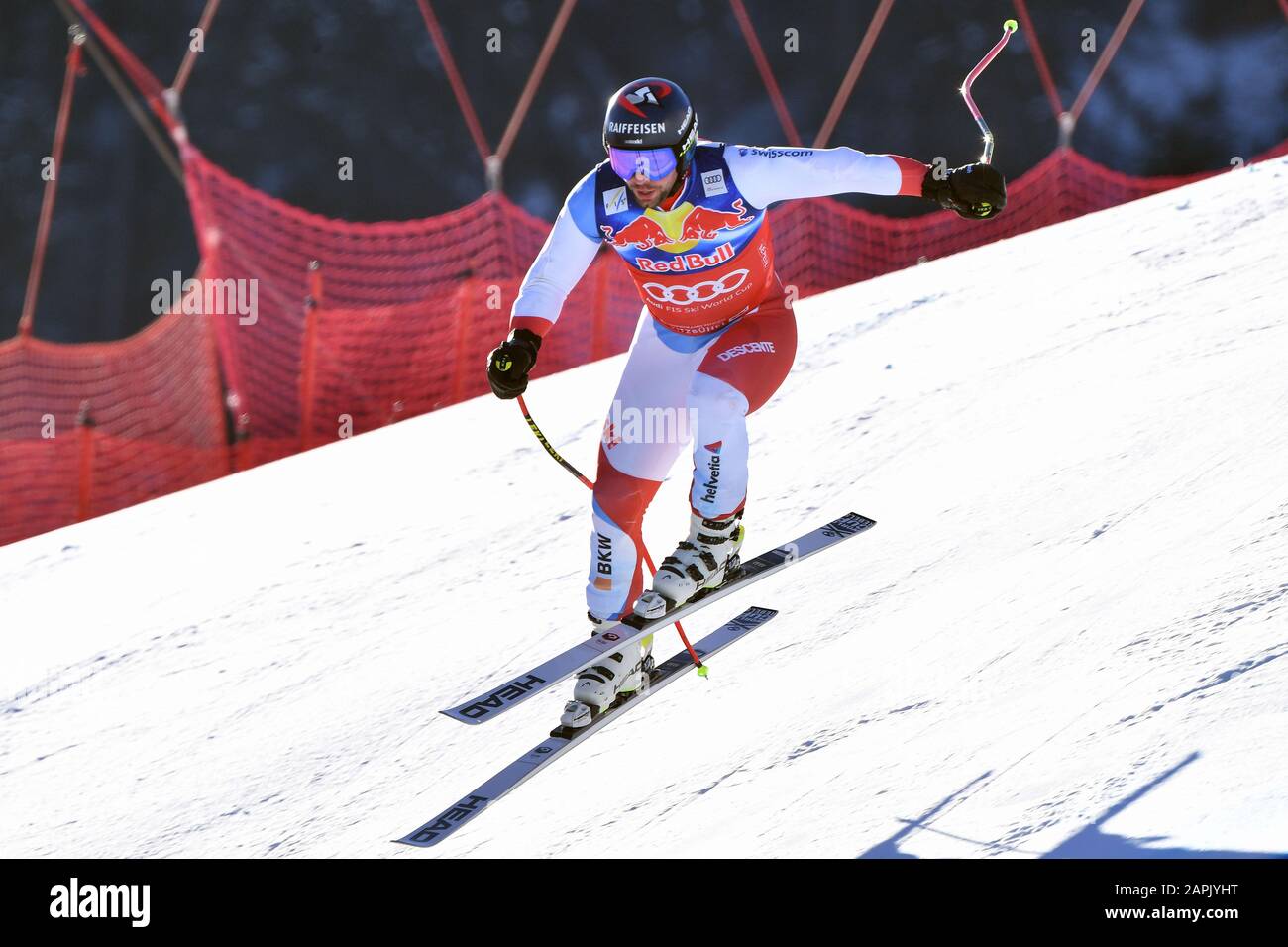 Beat FEUZ (SUI), action, alpine skiing, training, 80. Hahnenkamm race 2020, Kitzbuehel, Hahnenkamm, Streif, departure, January 23, 2020 | usage worldwide Stock Photo