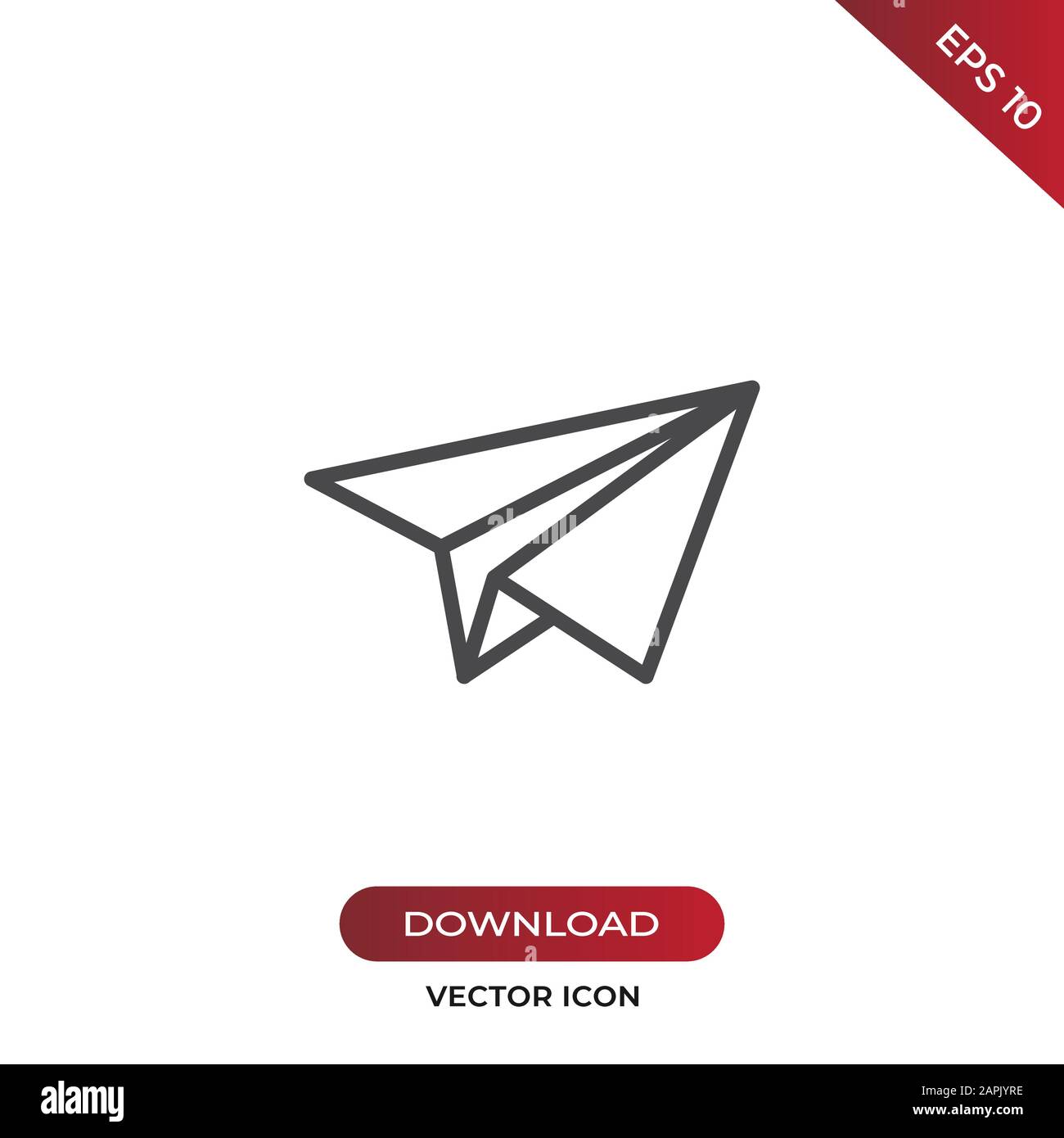 Paper plane icon vector. Simple paper plane sign in modern design style ...
