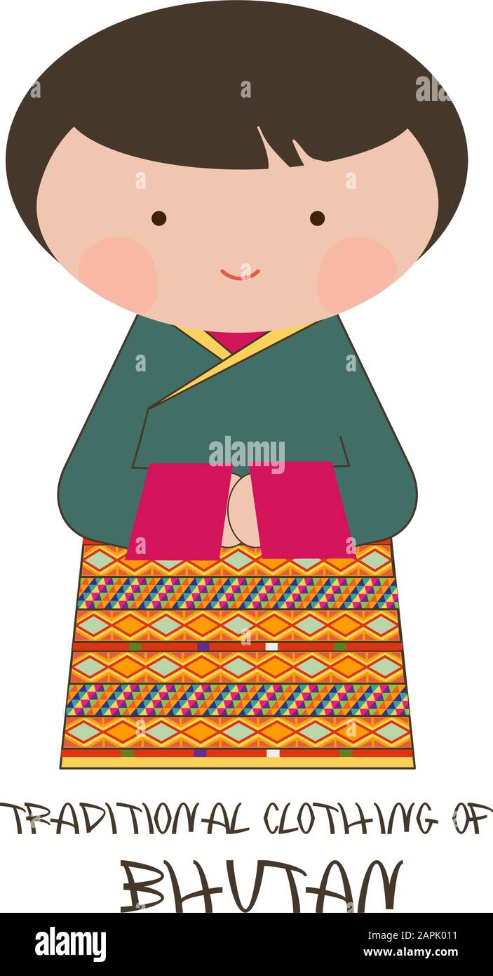 Traditional Clothing Of Bhutan Kira Stock Vector Image Art Alamy