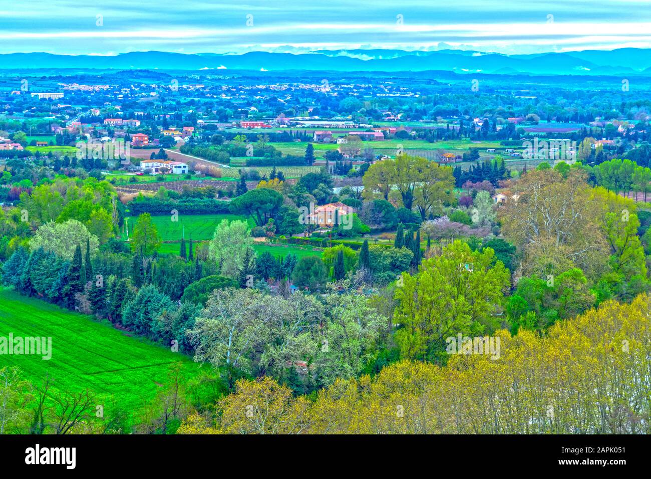Beziers, France, landscape seen from the cathedral Stock Photo