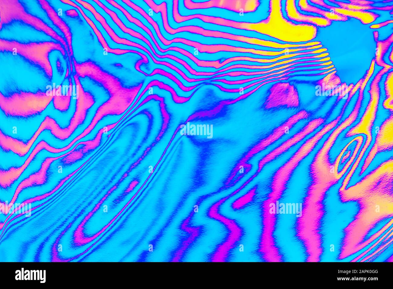 Abstract trendy neon colored psychedelic fluorescent striped zebra