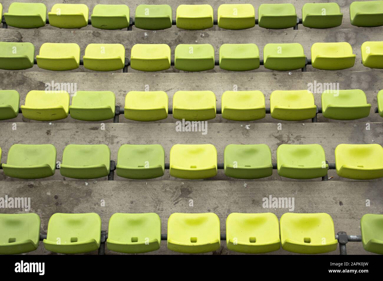 Rows of green seats in stadium Stock Photo Alamy