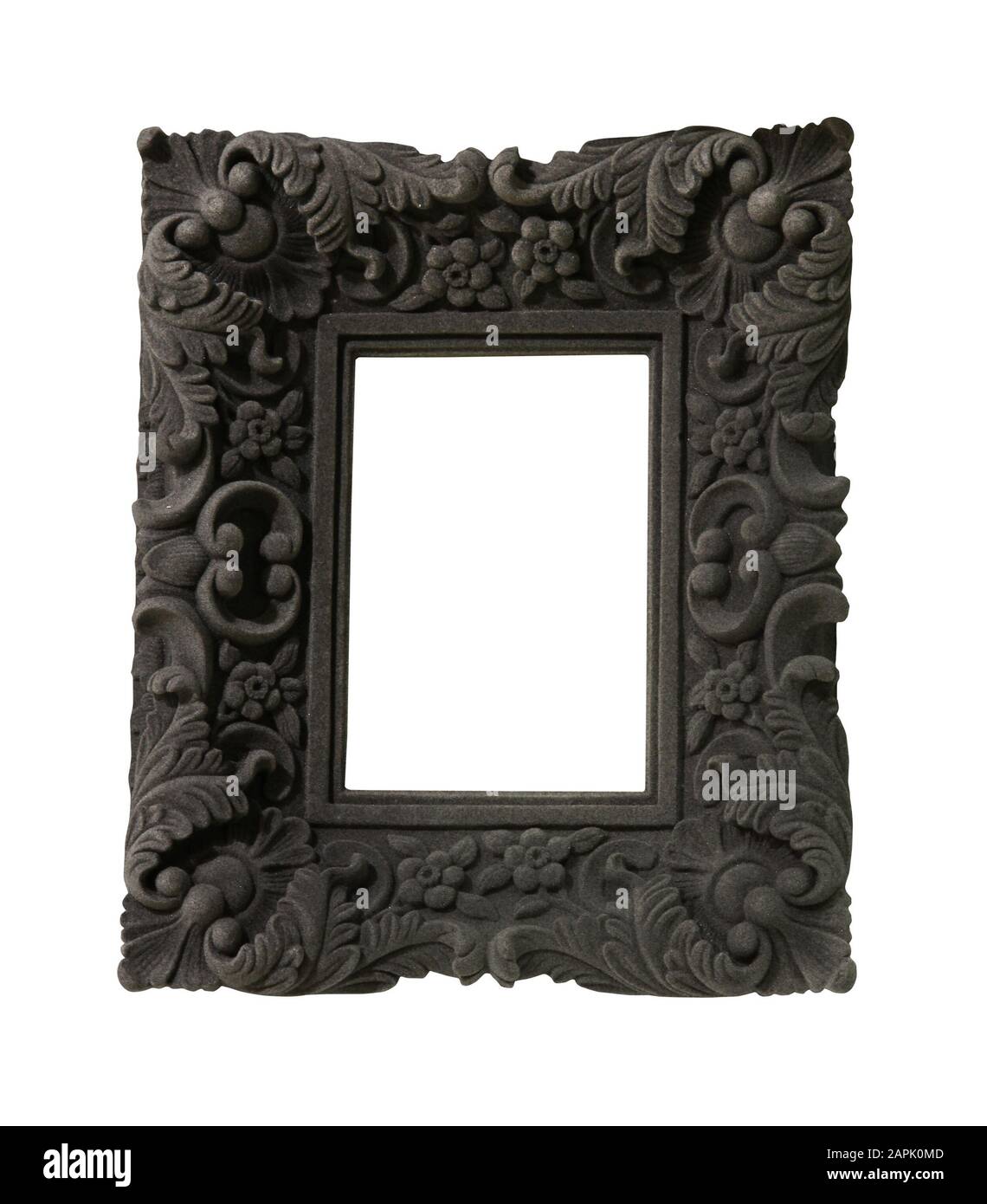 Decorative black velvet frame isolated with clipping path included ...