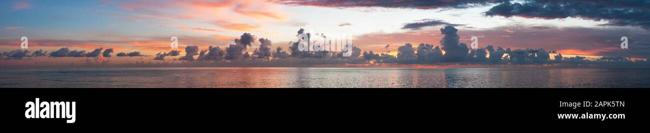 Naples Super Panorama Sunset Stock Photo