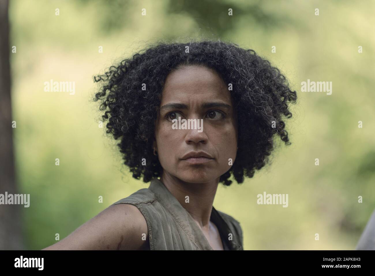 Lauren Ridloff as Connie - The Walking Dead   Season 9, Episode 6 - Photo Credit: Gene Page/AMC (2018-2019) Stock Photo
