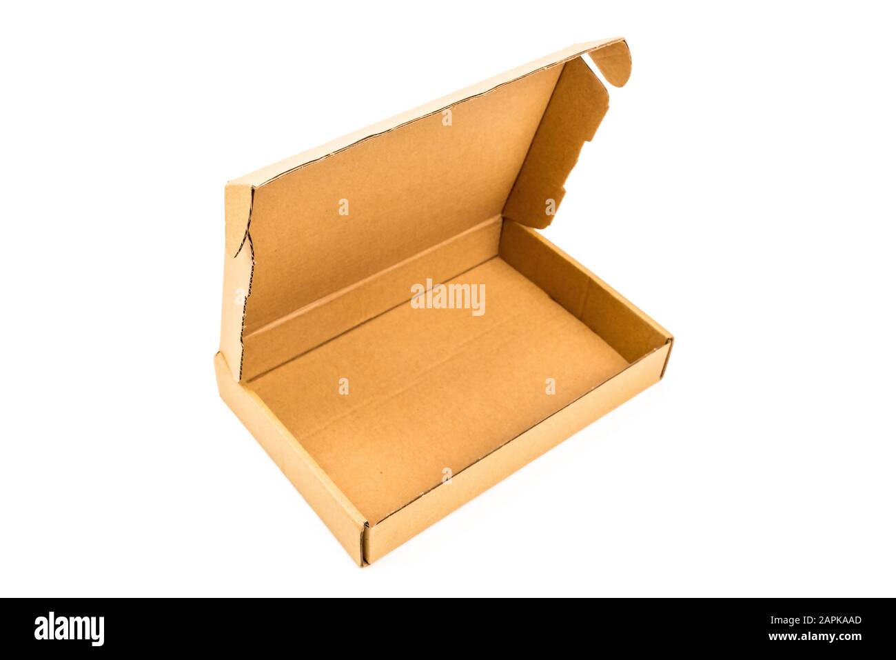 One opened rectangular cardboard box isolated on white background Stock ...