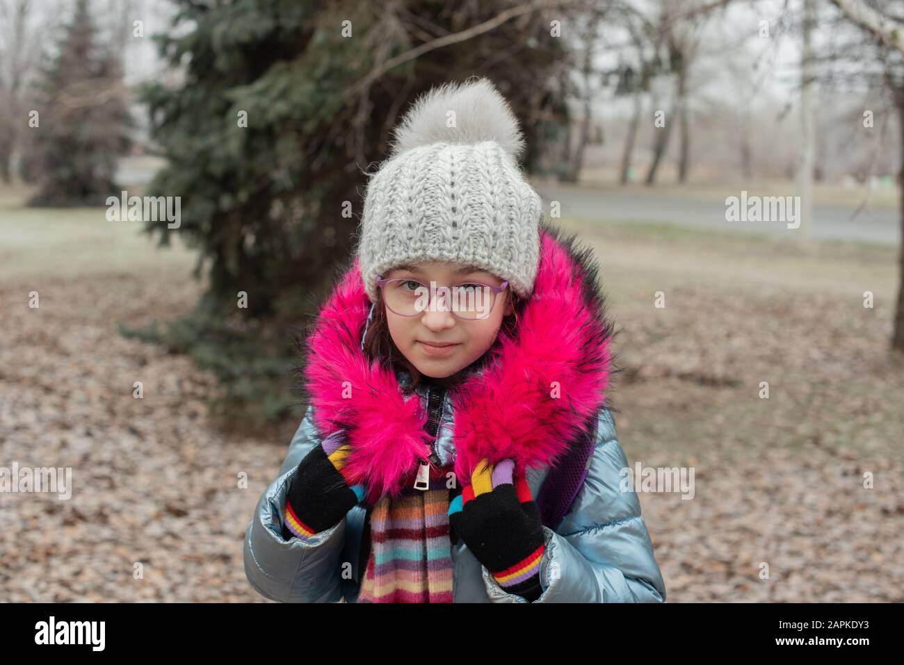 Close up portrait of a beautiful nine year old little girl in