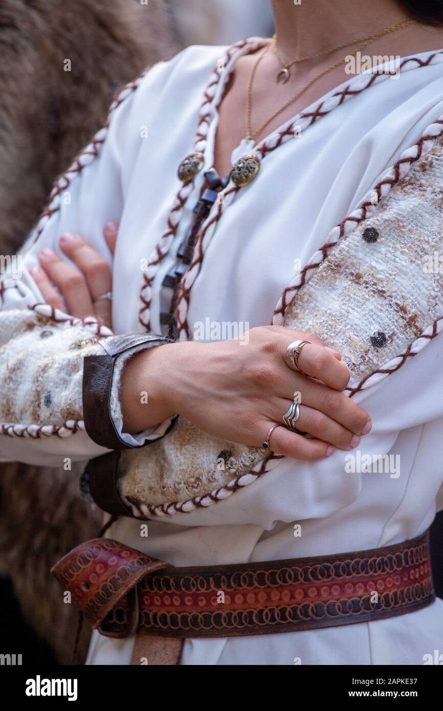Medieval costume characters in Medieval fair event Stock Photo - Alamy