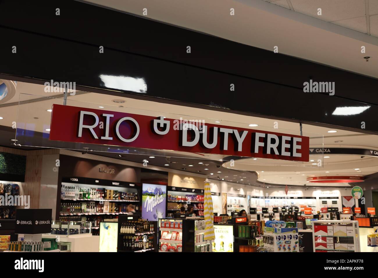 Rio de Janeiro, Brazil - December 30, 2019: Rio de Janeiro Duty free sign in the Galeao International airport in Rio De Janeiro, Brazil Stock Photo