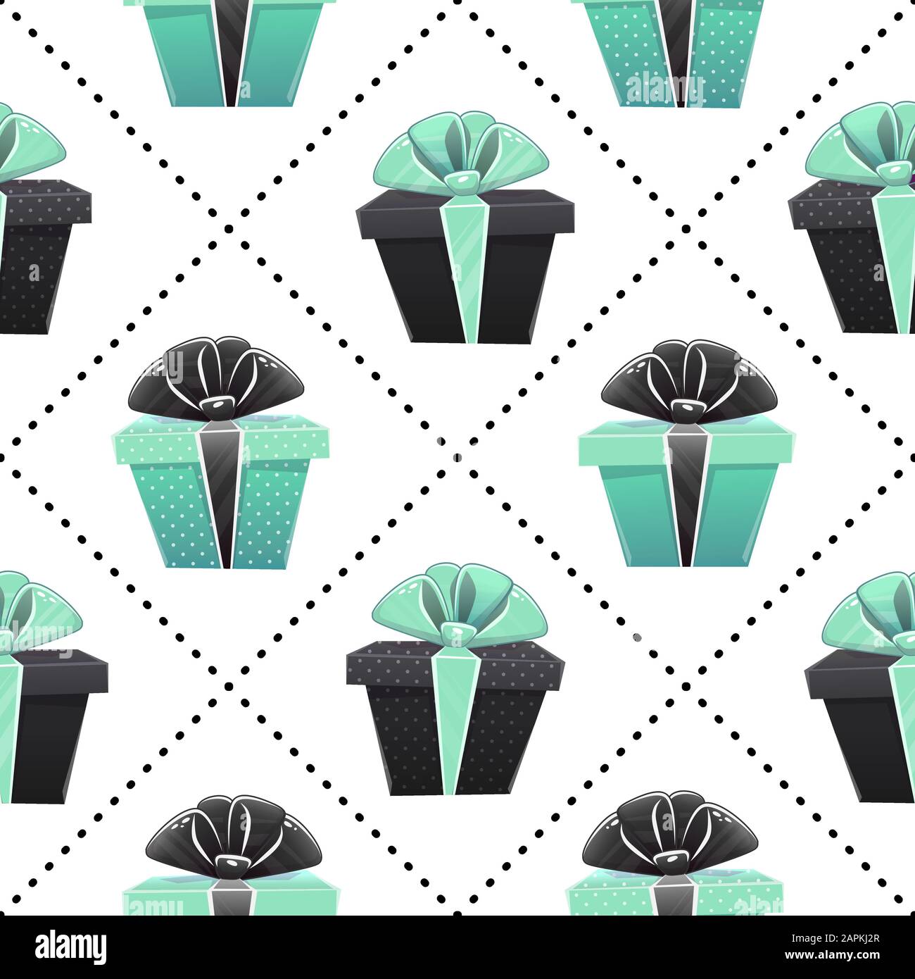 Gift box seamless pattern with presents boxes ribbon bow celebration ...