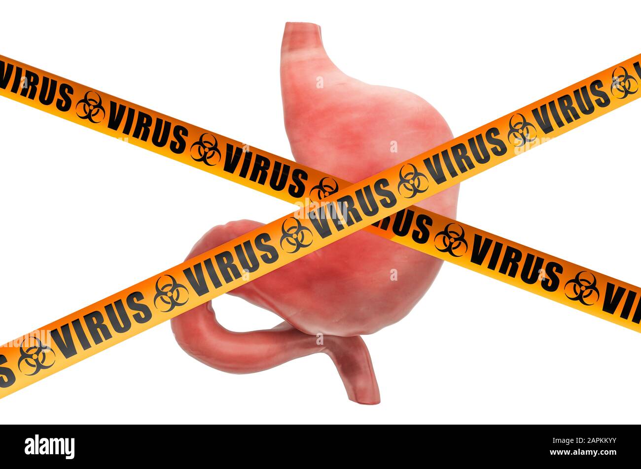 Stomach virus concept. 3D rendering isolated on white background Stock