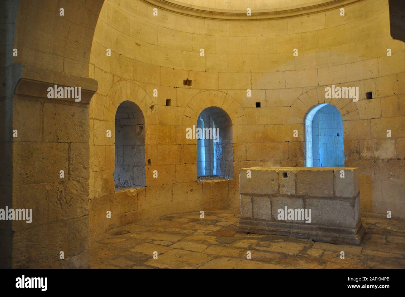 religious monument. spiritual retreat and reflection in the abbey, France Stock Photo