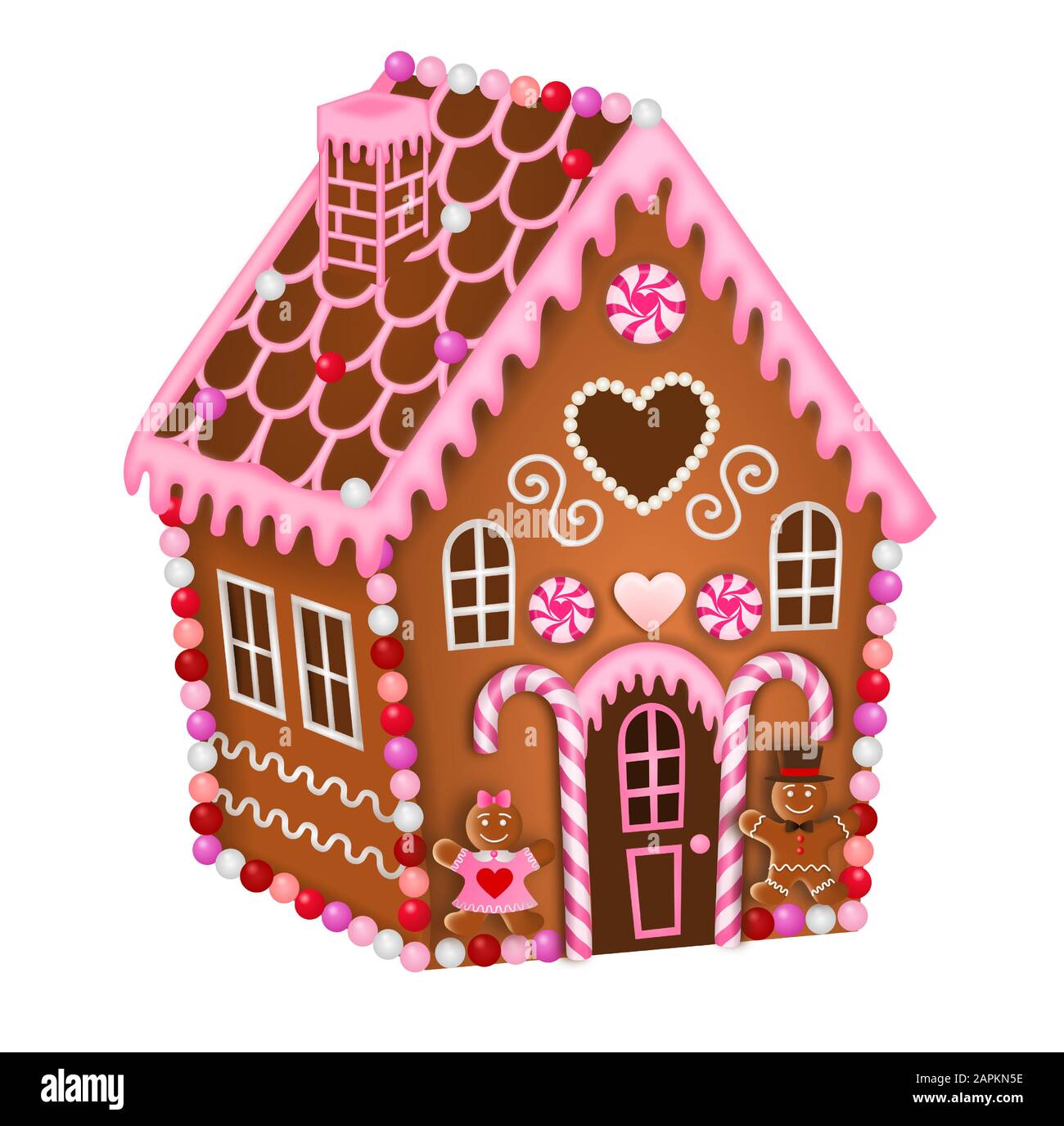 isolated gingerbread house for valentine's day Stock Vector Image & Art