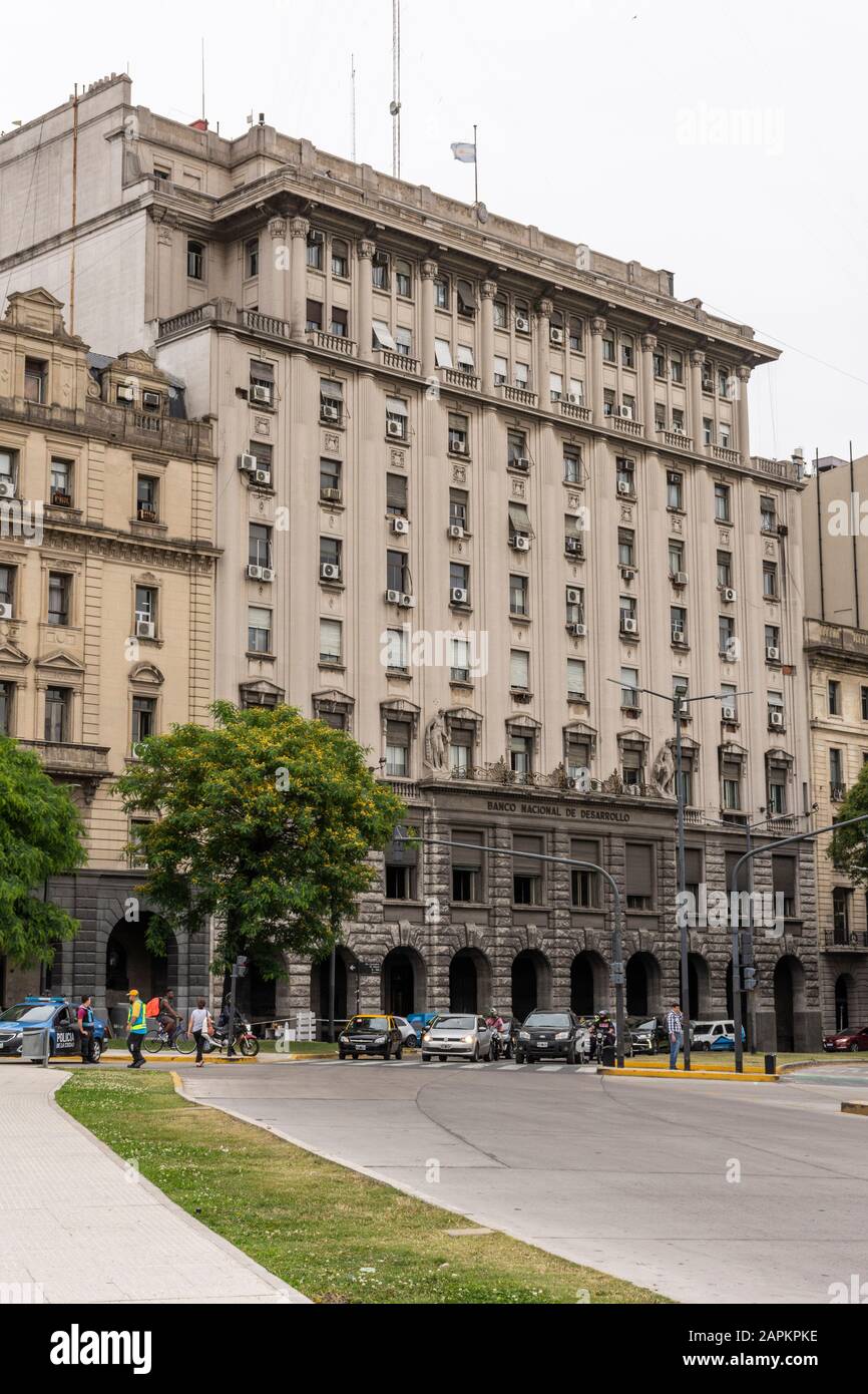 Beautiful view to old historic architecture building in central Buenos Aires, Argentina Stock Photo