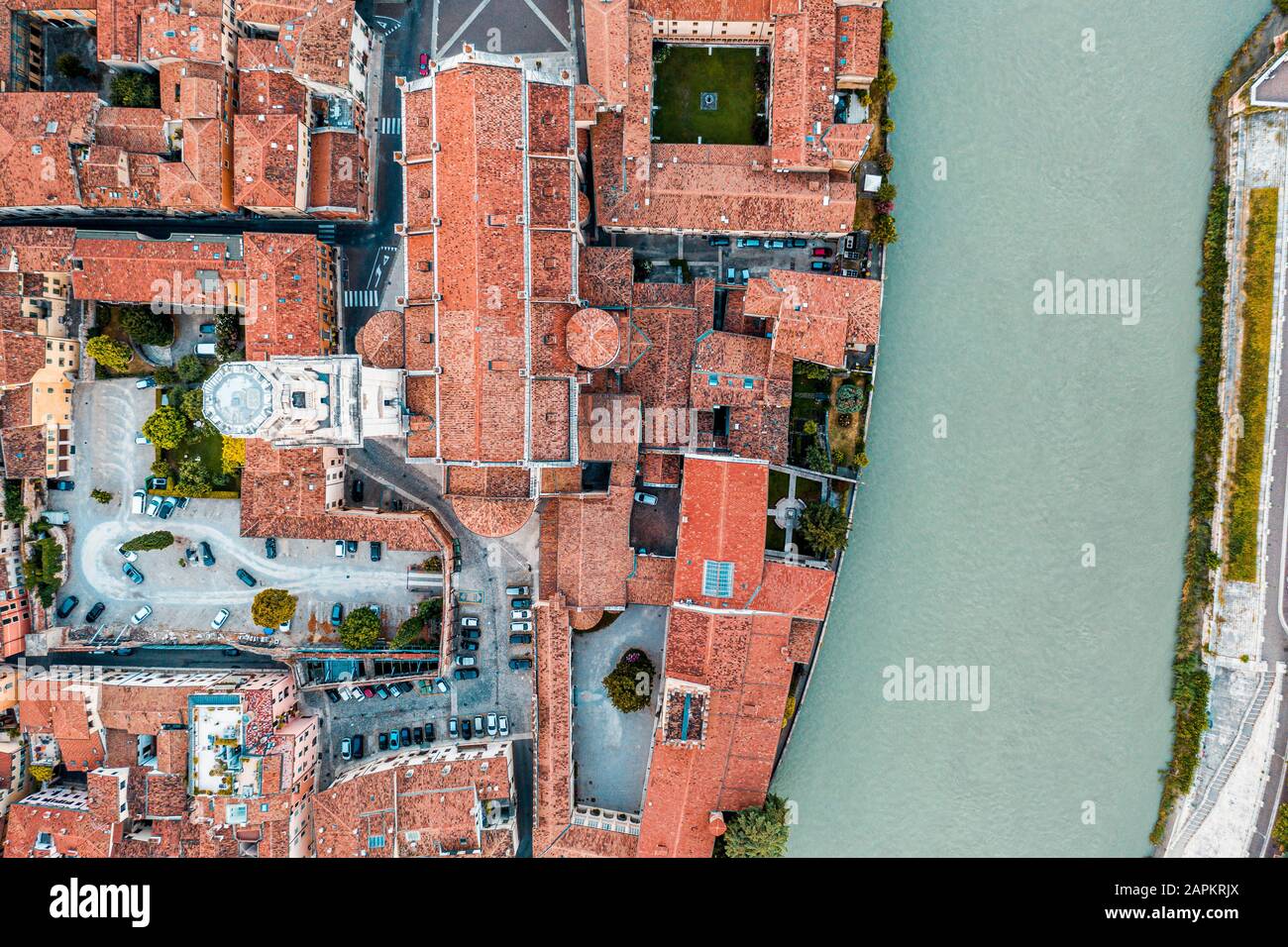 Italy, Veneto, aerial view of Verona and Adige river Stock Photo - Alamy