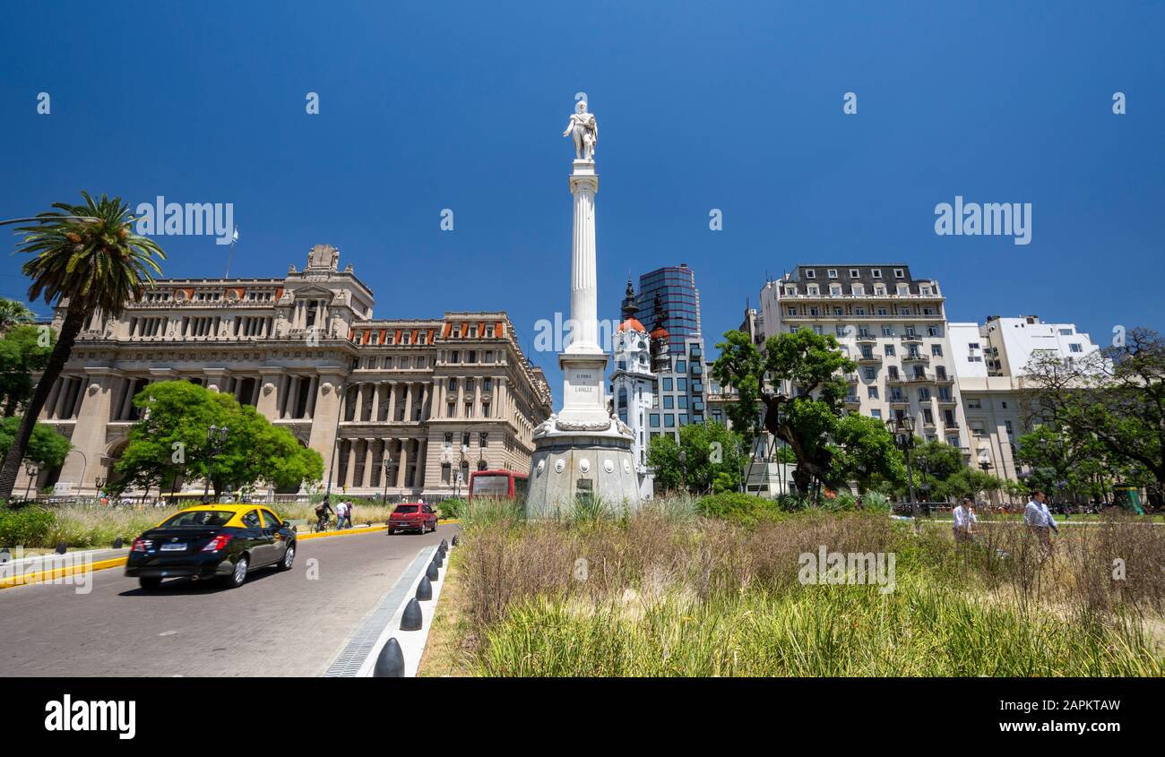Beautiful view to old historic buildings in central Buenos Aires, Argentina Stock Photo