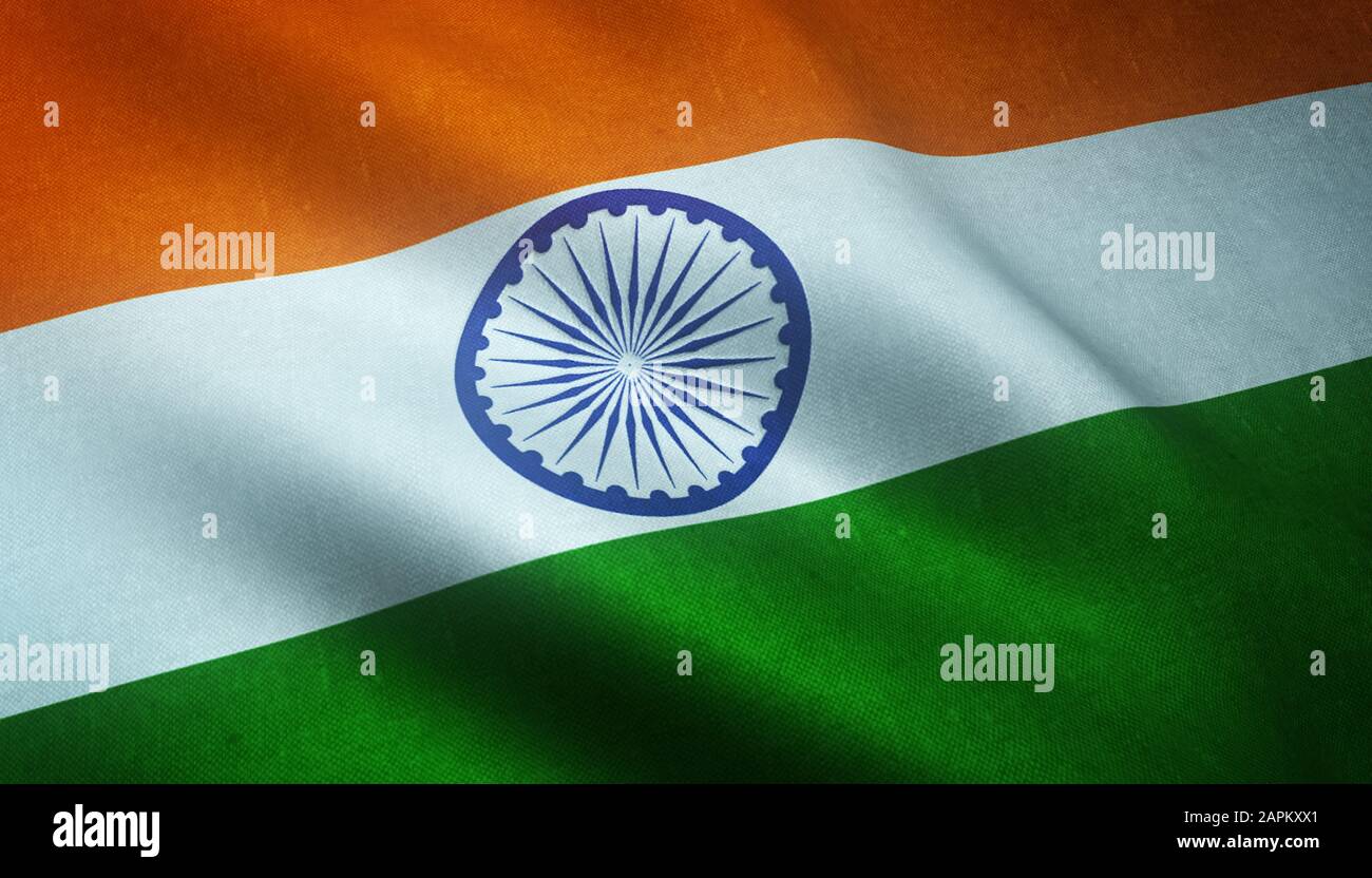 Realistic animation indian flag waving hi-res stock photography and ...