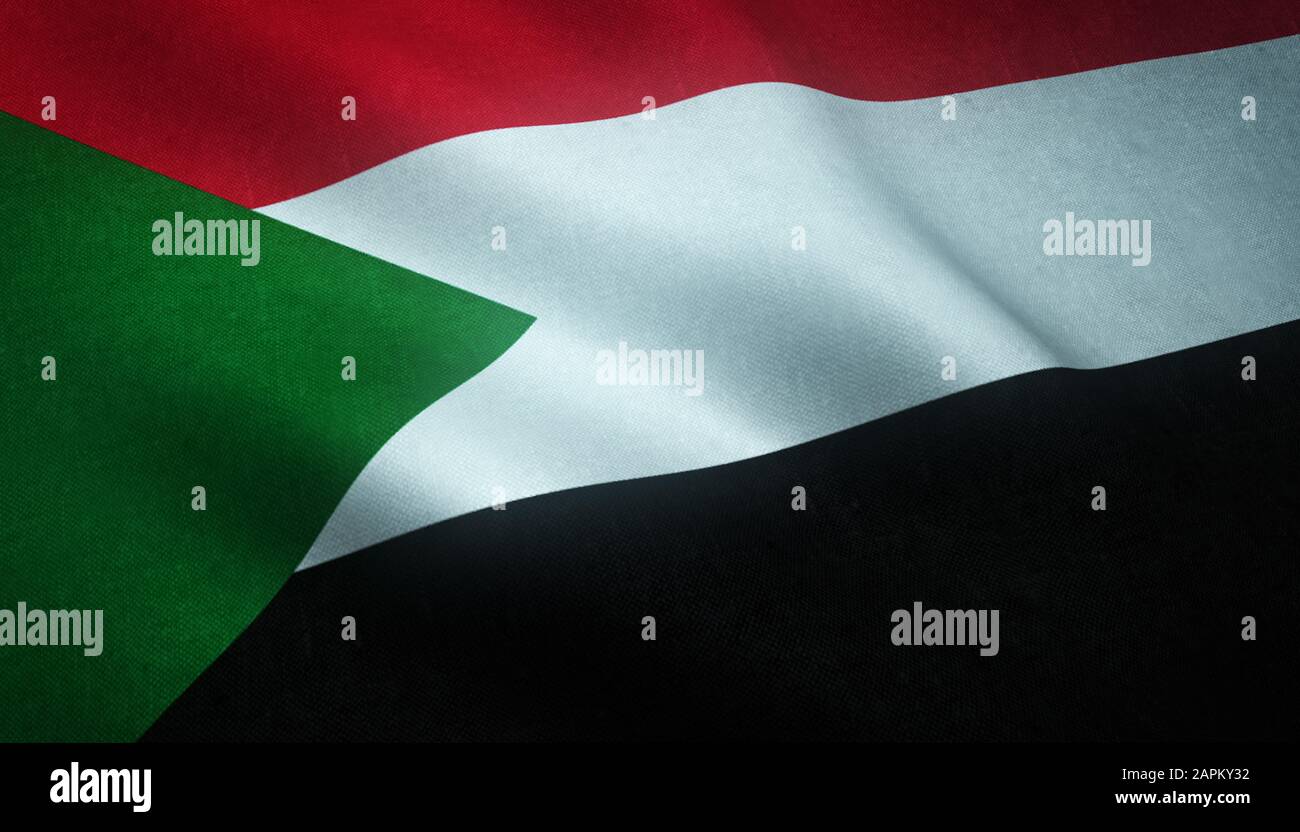Sudan national flag country waving hi-res stock photography and images ...
