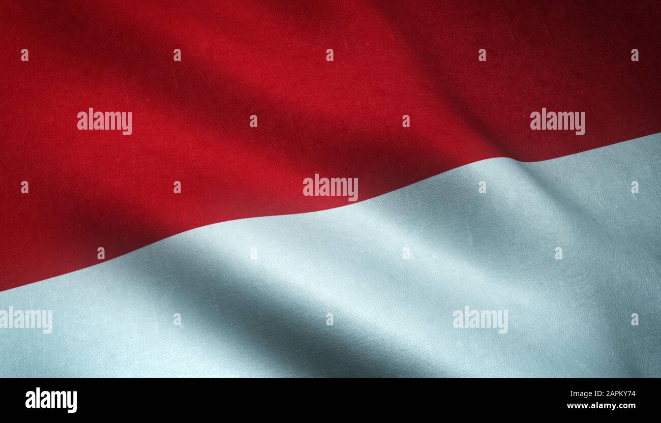 Conaco Flag Monaco flag waving on wind hi-res stock photography and images - Alamy