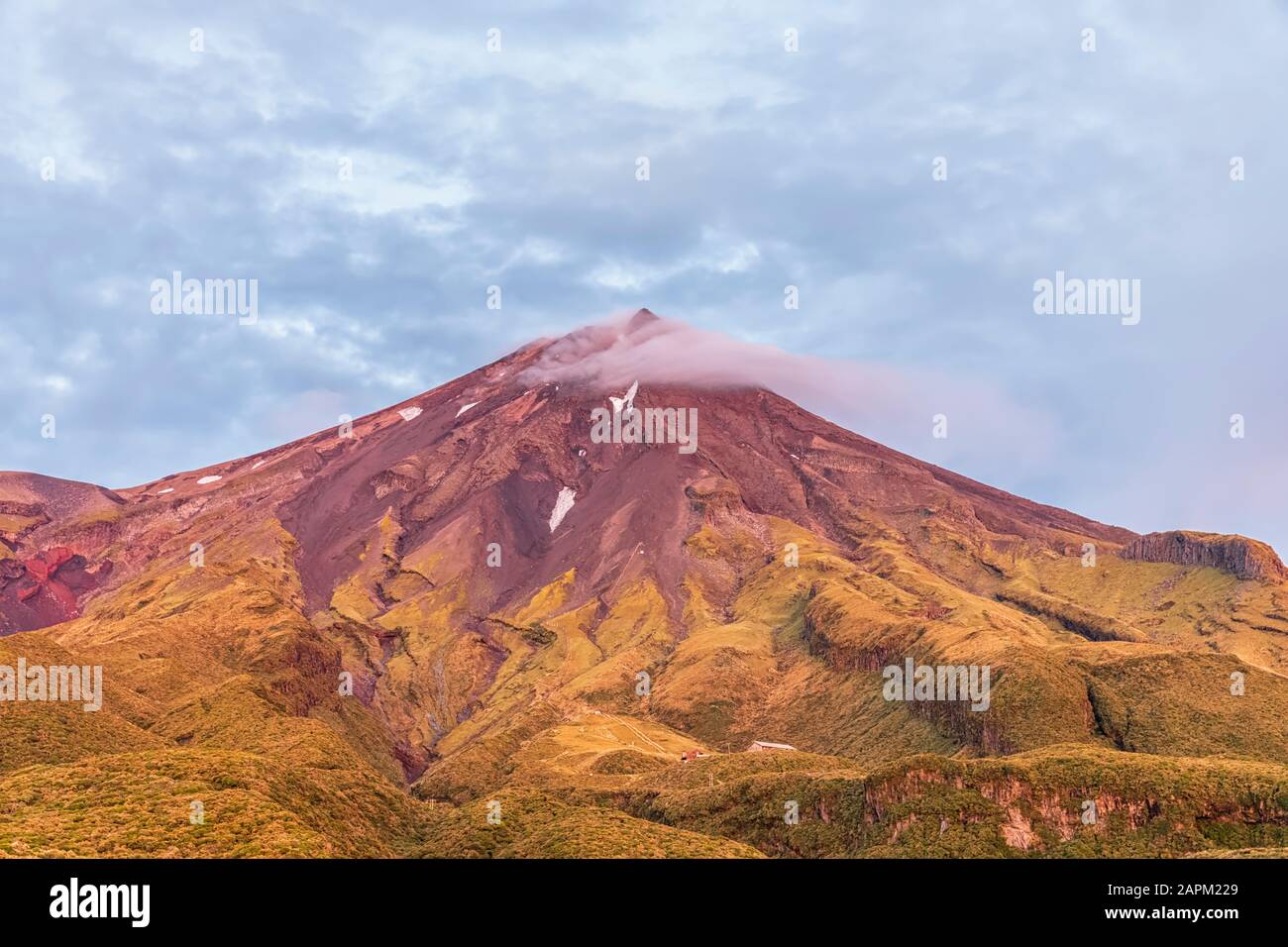 New Zealand, Mount Taranaki volcano at dawn Stock Photo Alamy