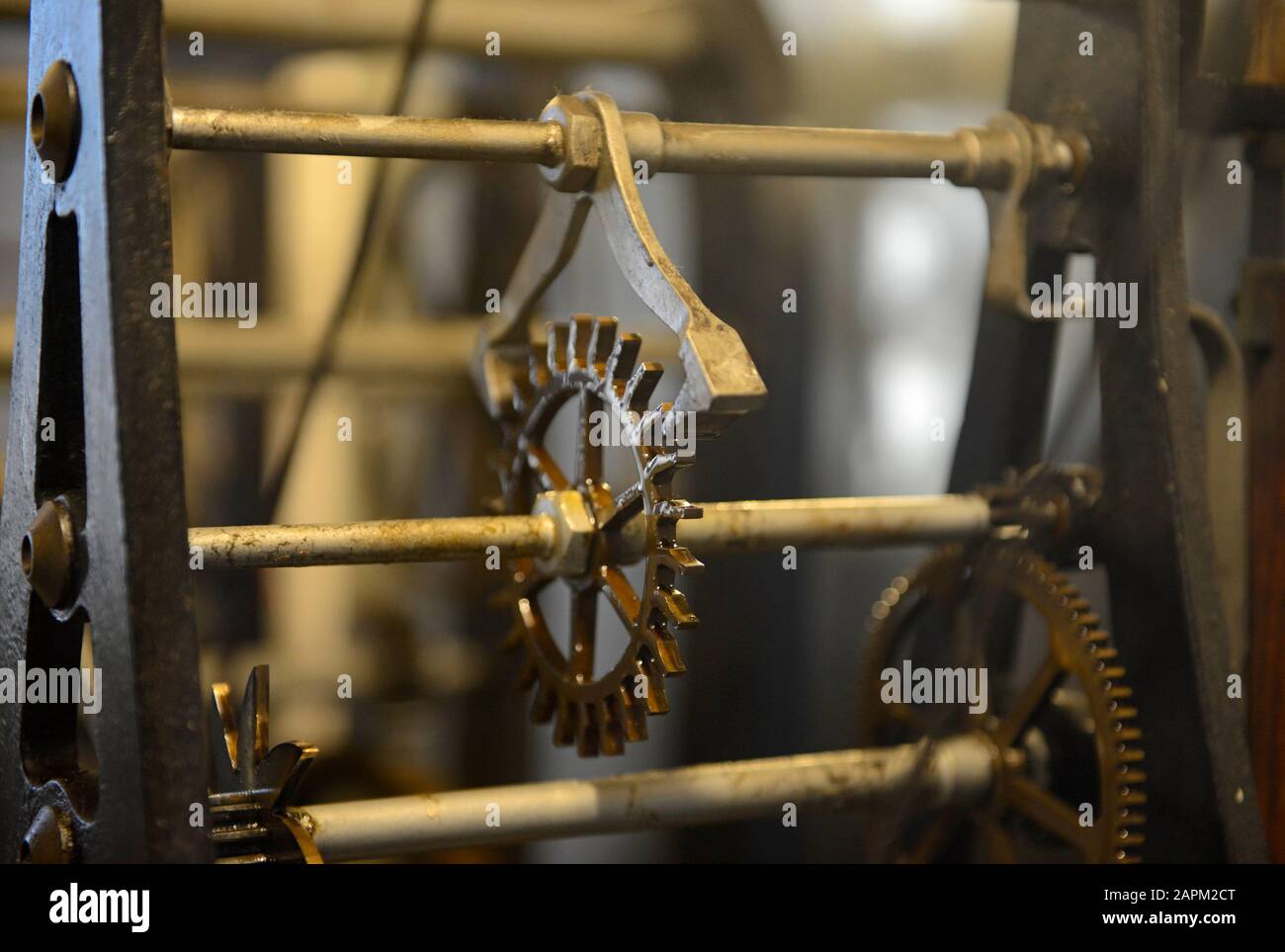 Clock mechanism in the protestant church in Qingdao, China, which was
