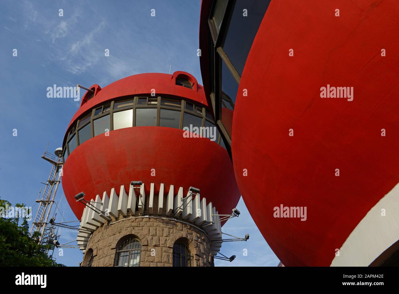 Unusual viewing towers on Signal Hill in Signal hill park in Qingdao