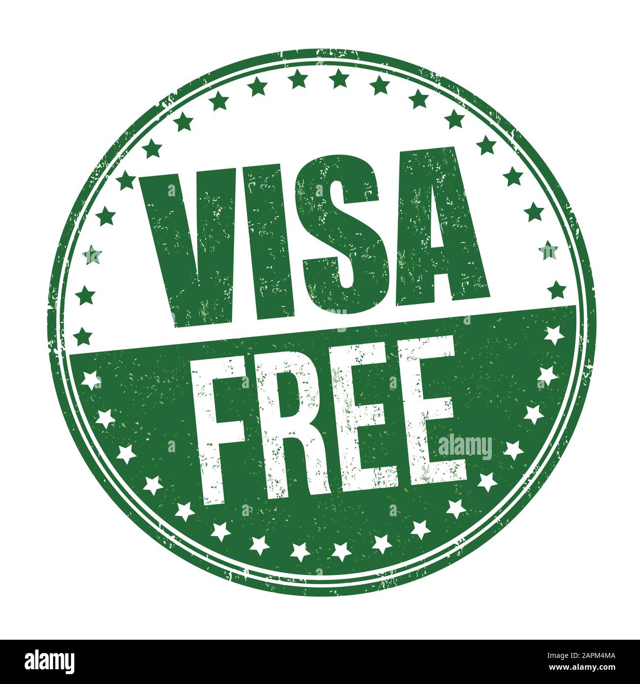 Visa free sign or stamp on white background, vector illustration Stock Vector