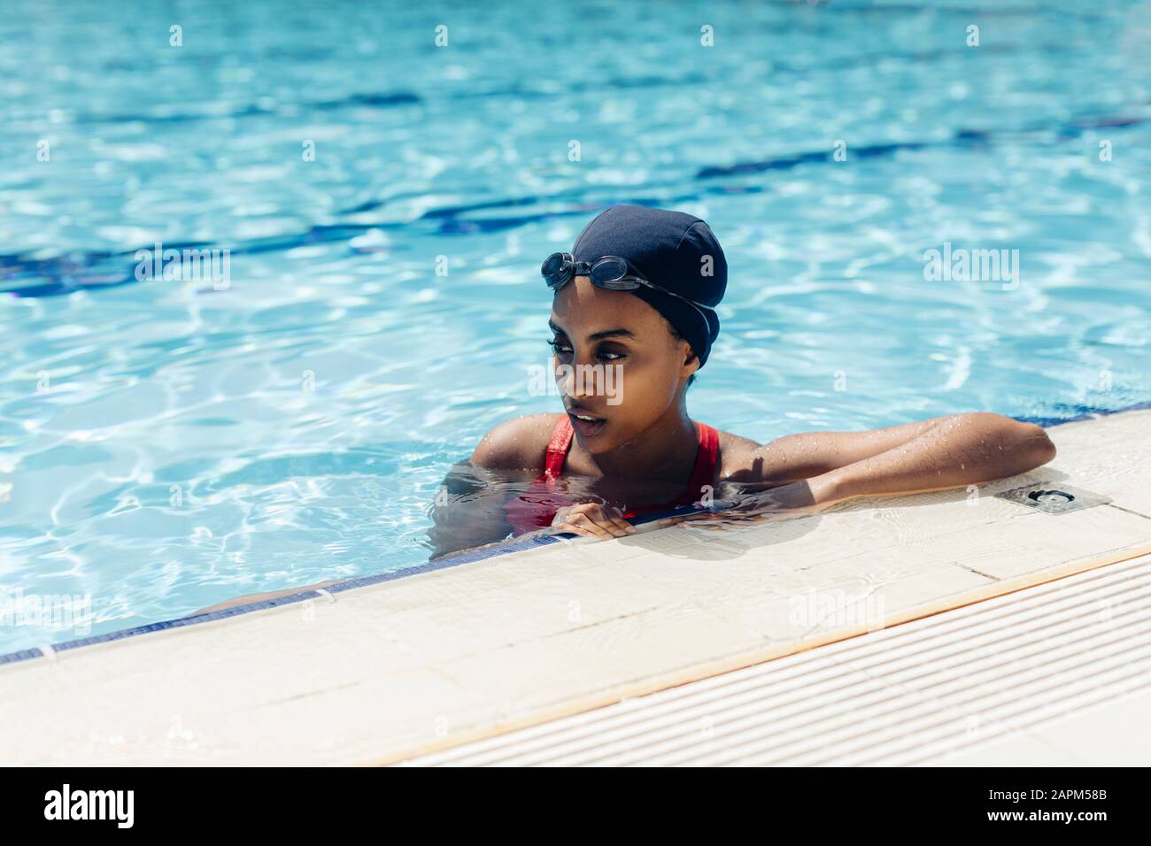 Black woman in swimming suit hi-res stock photography and images - Alamy