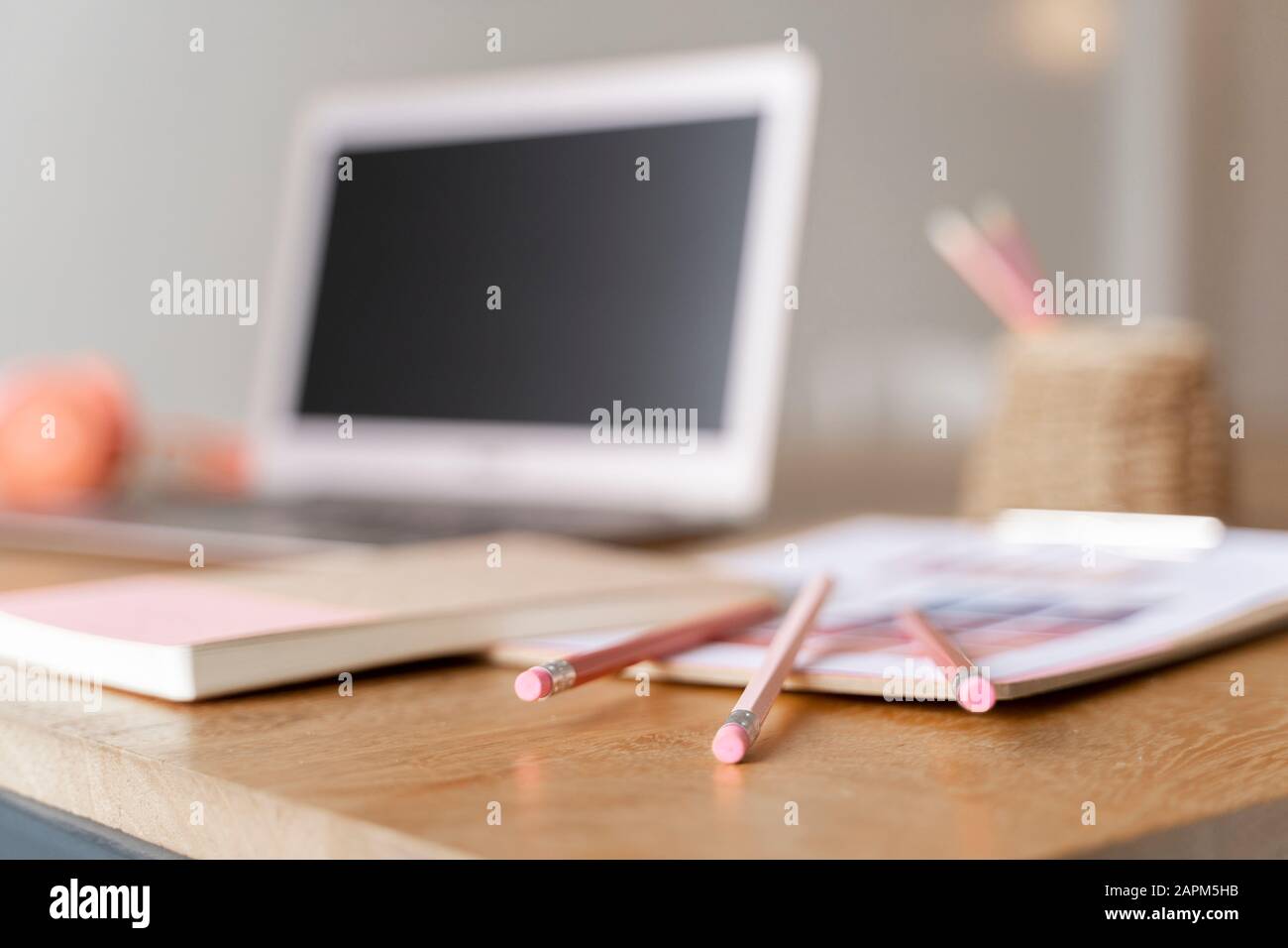 Desk in a creative office Stock Photo