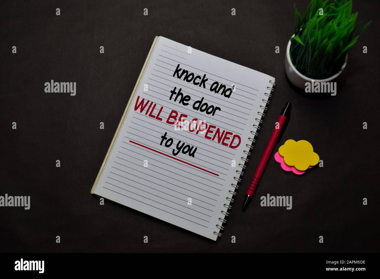 Knock And The Door Will Be Opened To You Write On A Book Isolated