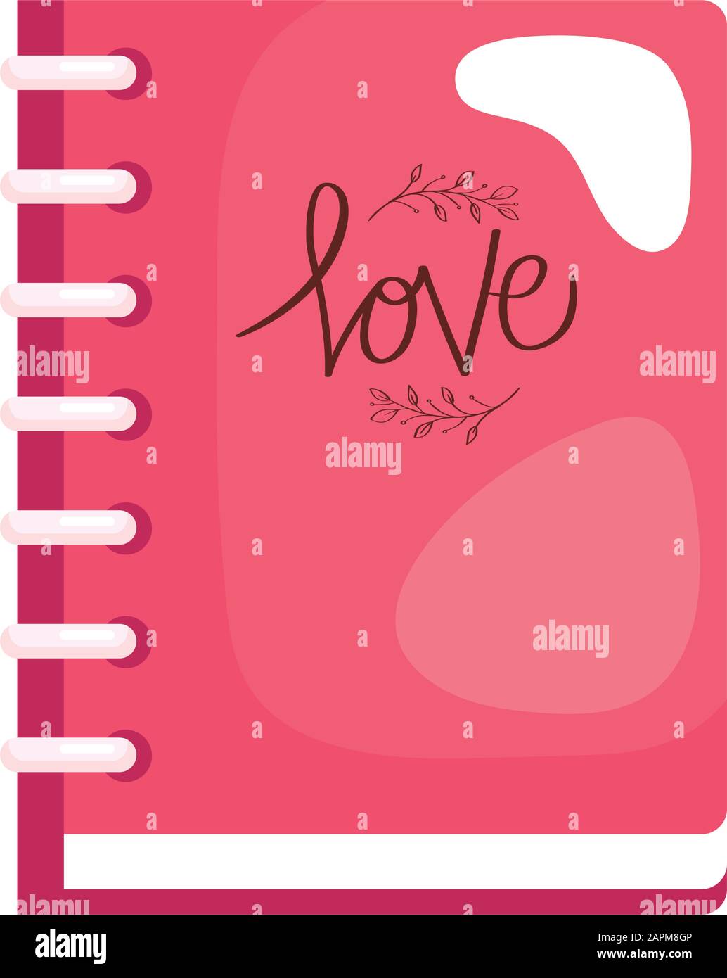 notebook with love lettering isolated icon Stock Vector Image & Art - Alamy