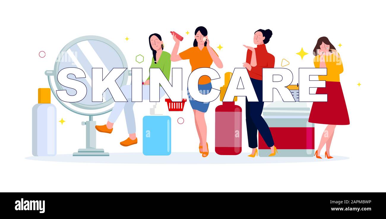 Skincare pretty women with cosmetic mask on faces friends together on