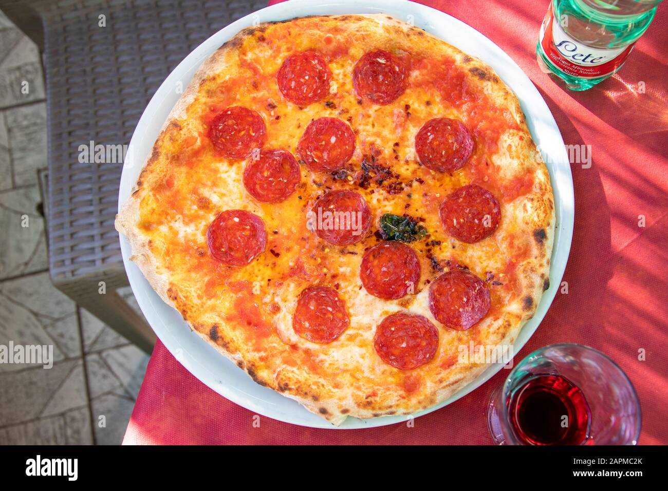at Pizzeria Luna Caprese, Ercolano, Italy Stock Photo