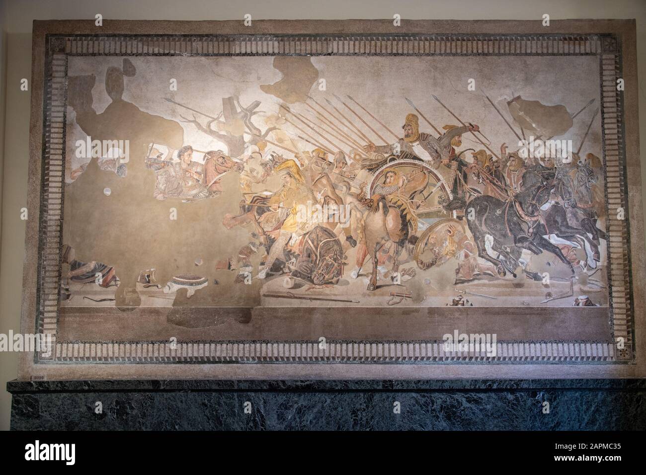 Battle between Alexander and Darius, Mosaic,  Pompeii, National Archeolocial Museum, Naples, Italy Stock Photo